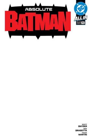 Absolute Batman #1 4th Print Cover C Blank Card Stock Variant