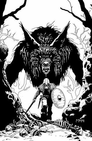 Viking Moon #1 (Of 5) Cover E 1 in 25 Marcelo Frusin Black & White Variant